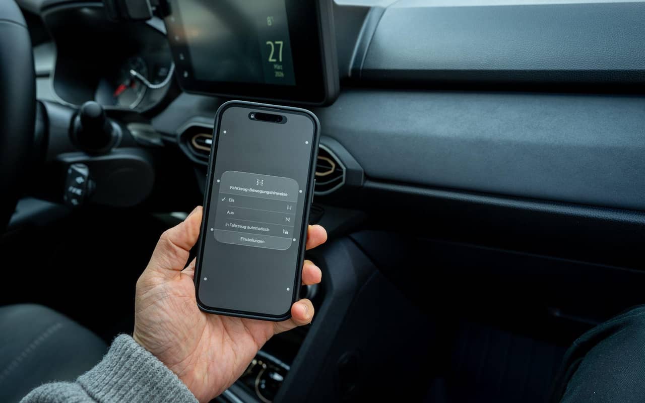 «Vehicle Motion Cues» auf einem iPhone